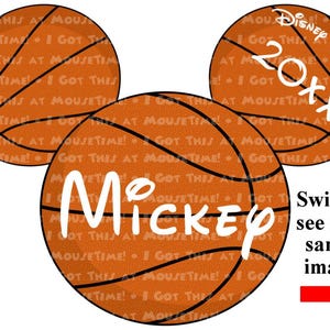 Basketball Mickey Ears - Magnet OR Iron-On