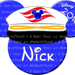 Cruise Captain Ears - BLUE or RED - Magnet OR Iron-On