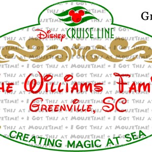 Christmas Cruise Name Tag - Green or Red - Magnet OR Iron-On