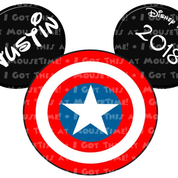 CAPT America Shield Ears - Magnet OR Iron-On