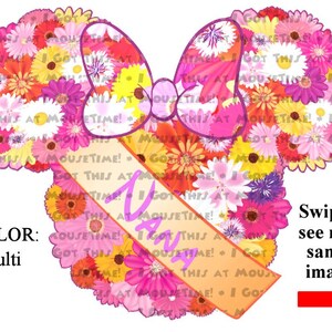 Bouquet Ears Minnie - 3 Color Choices - Magnet OR Iron-On