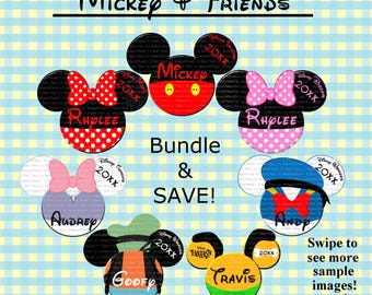 BUNDLE Mickey & Friends - MED or LG size magnets