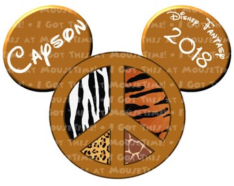 Peace Sign Ears Mickey - Animal Version - Magnet OR Iron-On