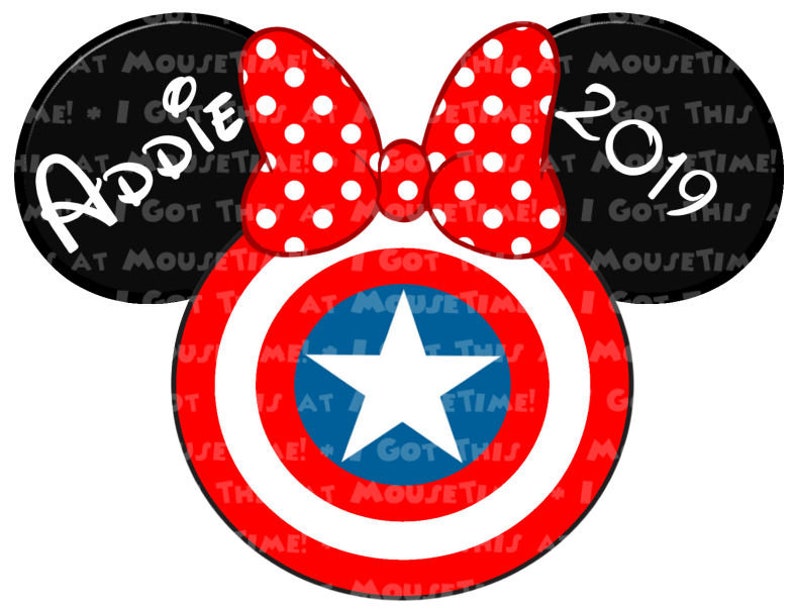 CAPT Marvel Minnie Ears! Iron-On OR Magnet