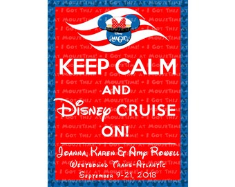 Keep Calm & Disney Cruise On Minnie - 3 VERSIONS -  Magnet OR Iron-On