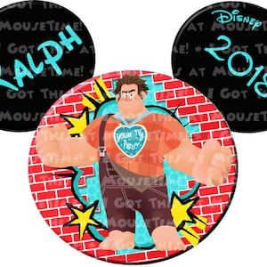 Wreck It Ralph Ears - With or Without Medal - Magnet OR Iron-On