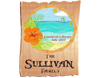 MAGNET Tropical Cruise XL Rectangle Sign - Color Options - Stateroom Door Magnet