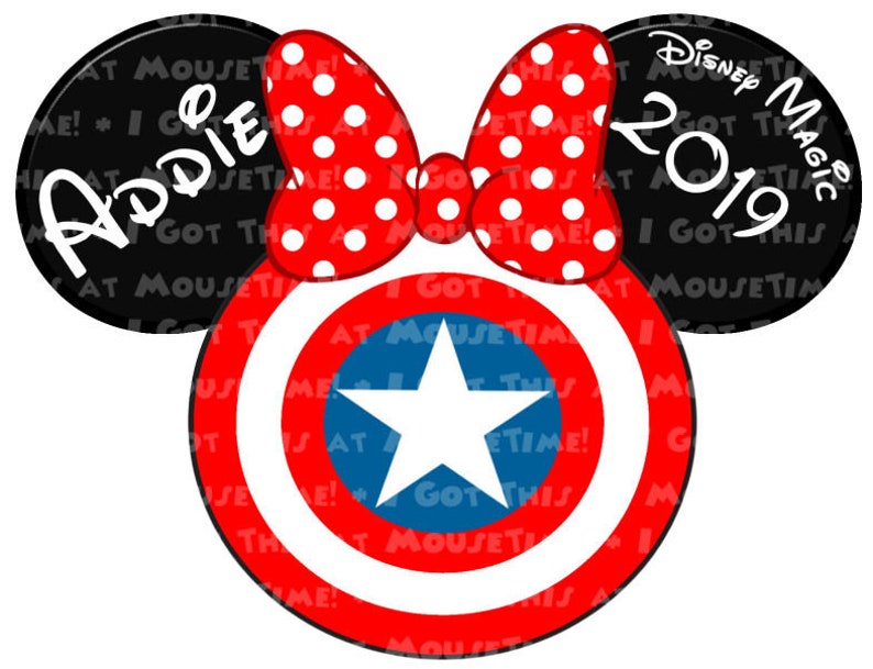 CAPT Marvel Minnie Ears! Iron-On OR Magnet