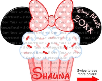 Pastel Cupcake Ears - Color Options! - Magnet OR Iron-On