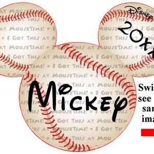 Baseball Mickey Ears - Magner OR Iron-On