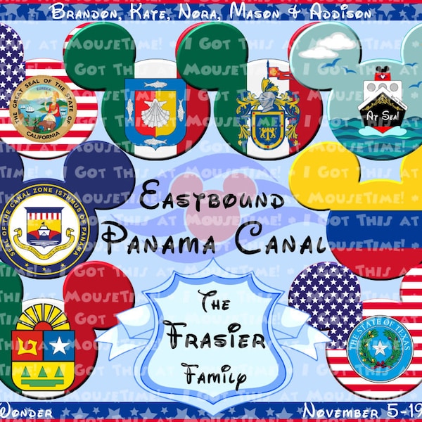 MAGNET Panama Canal Cruise XL Rectangle Magnet - Eastbound OR Westbound - Stateroom Door