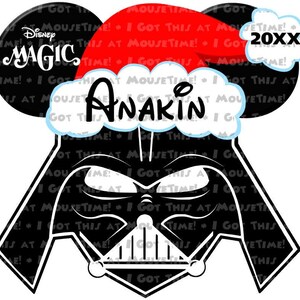 Christmas Darth Santa Mickey Ears - Magnet OR Iron-On