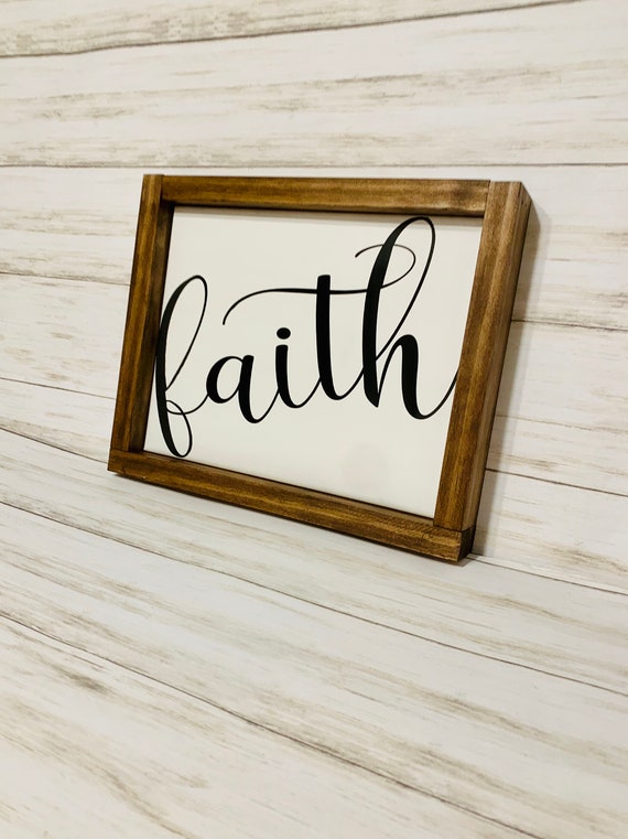 Faith Sign Farmhouse Gifts Wall Decor Framed Home Signs