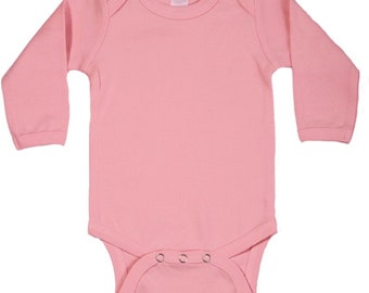New Blank Infant Baby Bodysuit Pink girl's long sleeved high quality inventory reduction, limited quantity and sizes choice new girl