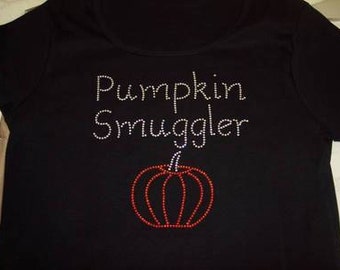 Pumpkin Smuggler beautiful  rhinestone womens black long sleeved maternity shirt custom new fall fun size small new