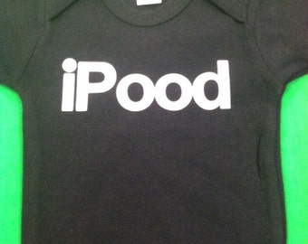 ipood  funny baby infant bodysuit creeper black short sleeved size newborn last one