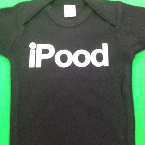 ipood  funny baby infant bodysuit creeper black short sleeved size newborn last one