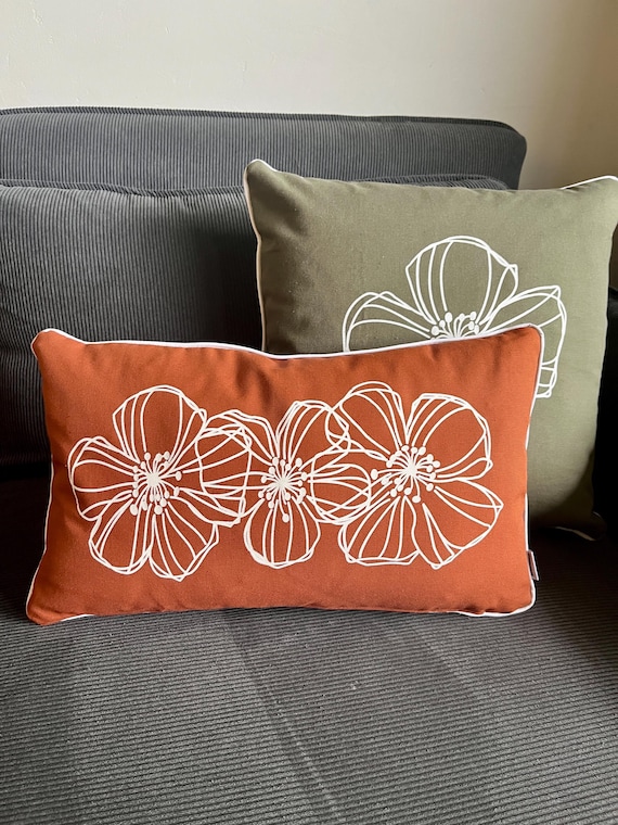Terracotta FLOWERS cushion