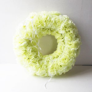 GRAND SALE Carnations Wreath Artificial Silk Flowers Wreaths Front Door Decoration Creamy Flowers Gift Table Centerpiece Summer Wedding