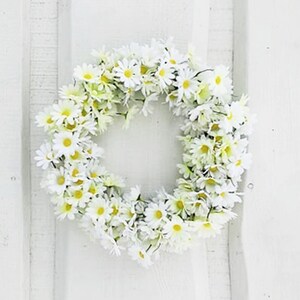 Daisy Branches Wreath White Artificial Flowers Wreaths Front Door Decoration Silk Flowers Table Centerpiece Summer Spring Wedding Decor