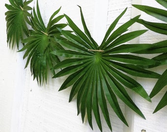 GARLAND Artificial Palm Leaves Garland, Tropical Party Decor, Green Garlands, Greenery Decoration, Hawaii Jungle Safari Birthday Fabric Leaf