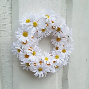 White Daisies Wreath, Nursery Wedding, Girl Birthday, Party, Summer Wild Artificial Flowers Wreaths Front Door Decoration Table Centerpiece