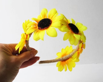 Faux Sunshine Garland Headband Golden Yellow Orange Head  display picture 3