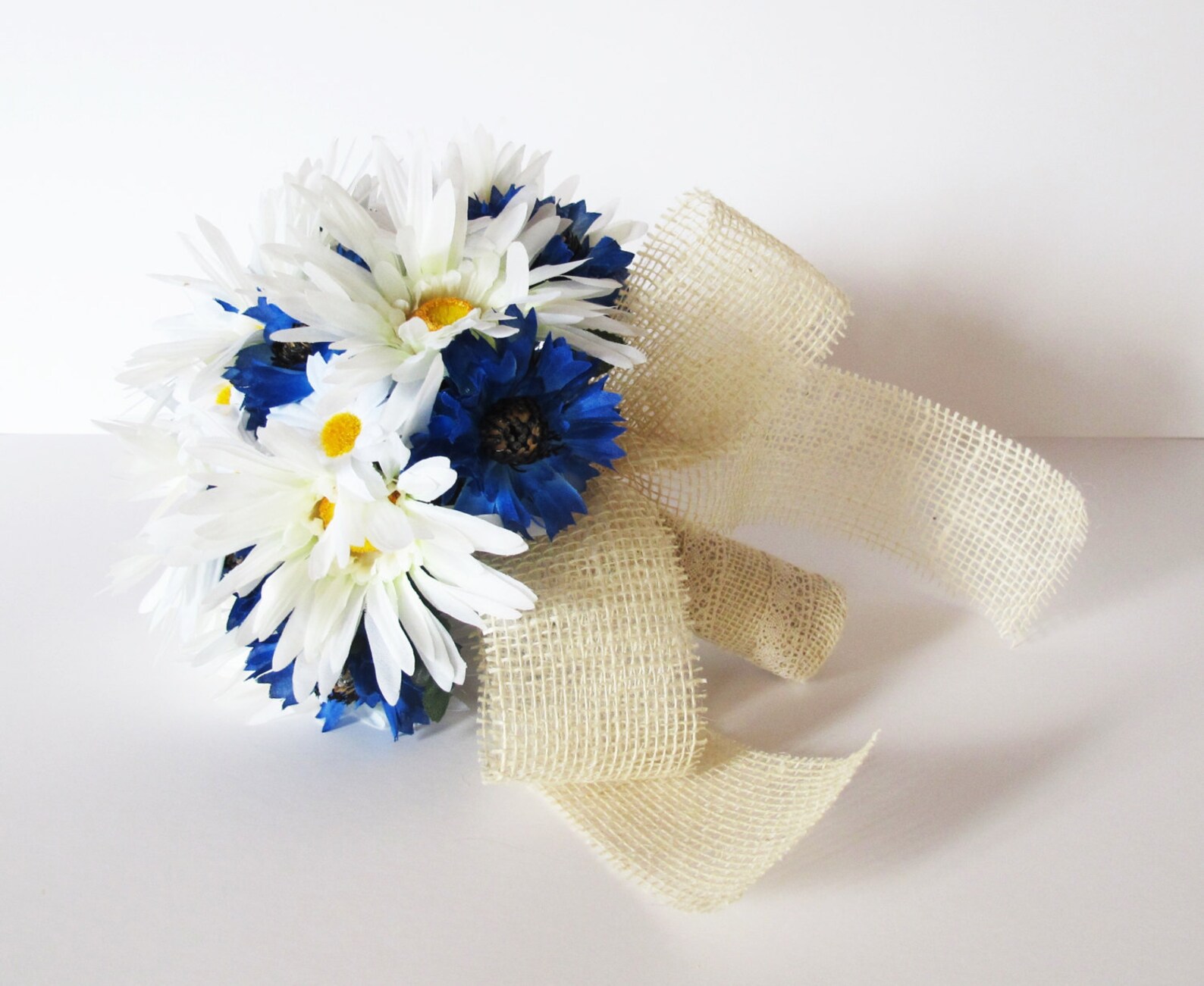 Daisies Cornflower Wedding Bouquet Bridesmaid Bouquets Blue Etsy