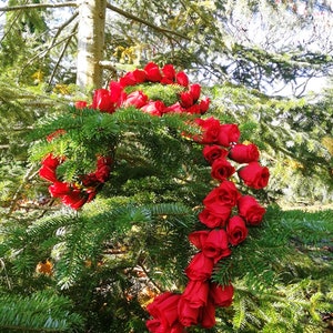 ROSES GARLAND 80" Red Roses Artificial flowers Flower Wedding Christmas Easter Birthday Home Decor Holiday Decoration Flowers Garland