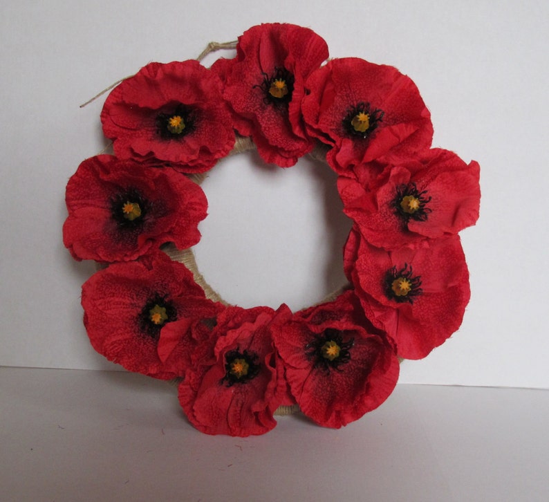 Red Poppies Wreath Artificial Flowers Wreaths Front Door Etsy