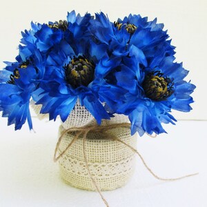 Blaue Tischdekoration Kornblumen Dekor Blaue Dekoration Seidenblumen Kunstblumen Tischdekoration Blumenschmuck