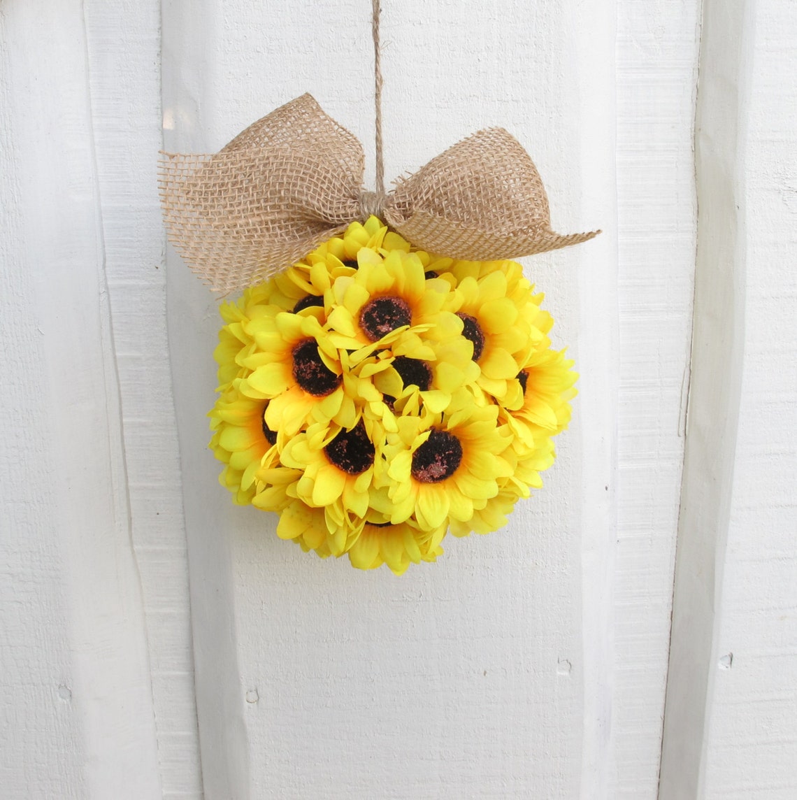 Sunflower Kissing Ball Wedding Decoration Sunflower Pomander Etsy