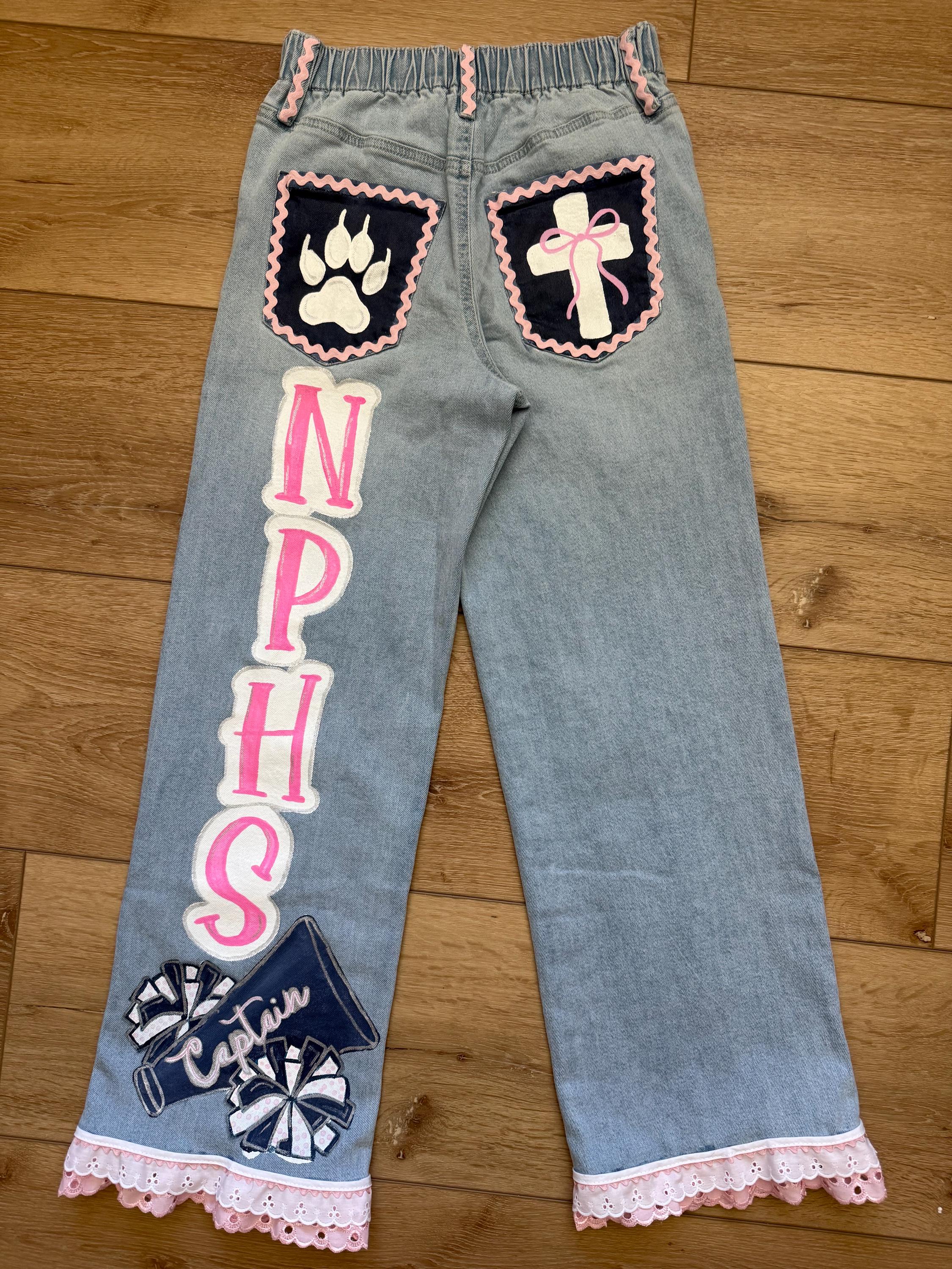 Custom Hand-painted Jeans | Designer Lettering | Client Provides