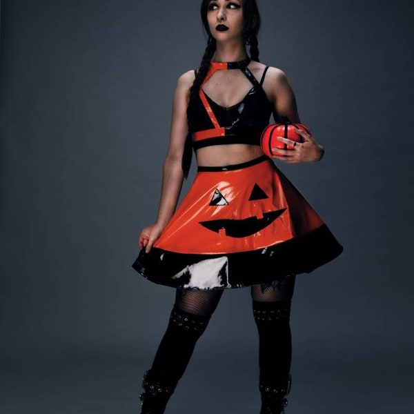 PVC Gothic Pumpkin Skirt
