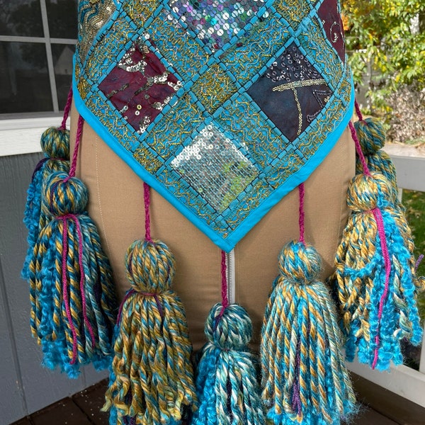 Tassel Belt Teal-1