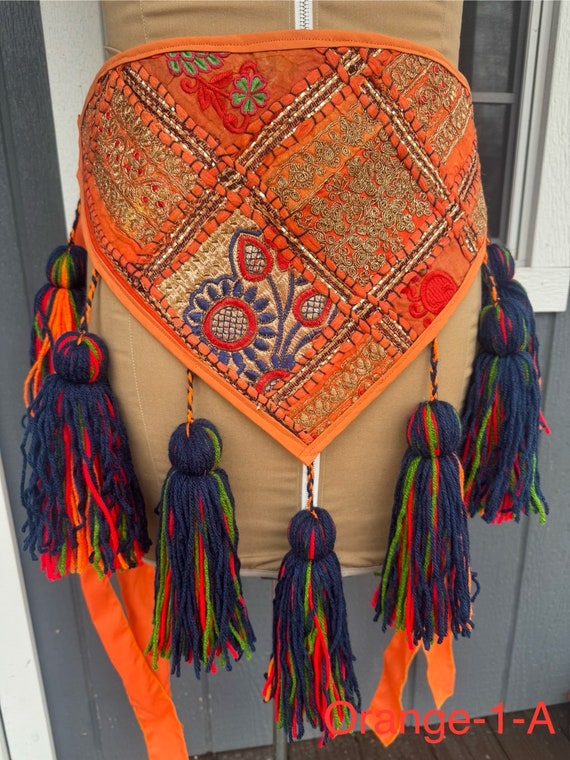 Tassel Belt Orange-1-a - Etsy display picture 3