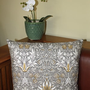 William Morris Snakeshead Cushion Cover 16 x 16 Morris & Co. Fabric Design on both sides image 3