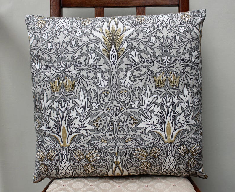 William Morris Snakeshead Cushion Cover 16 x 16 Morris & Co. Fabric Design on both sides image 1