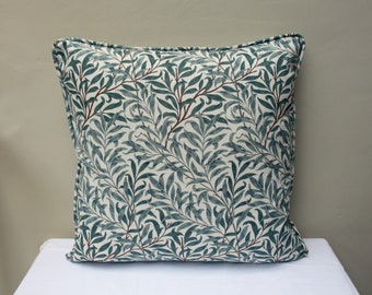 William Morris Willow Bough Cushion Cover 17" x 17" Piped Edge - Design on both sides