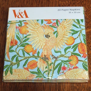 V & A Museum Walter Crane Cockatoo and Pomegranate 20 Paper Napkins 3 Ply