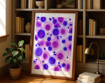 Lymphoma Watercolor Digital Print: Medical Illustration, Histology Art for Oncologists (Digital Download)
