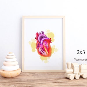 Heart Anatomy Digital Art: Medical Biology Poster, Cardiologist Gift (Digital Download) image 7