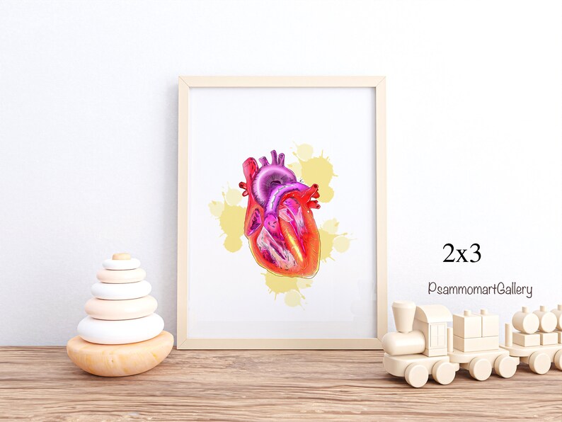 Heart Anatomy Digital Art: Medical Biology Poster, Cardiologist Gift (Digital Download) image 7