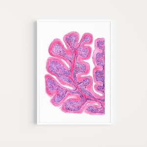 Cerebellum Art Print, Medical Wall Decor, Watercolor Pathology Poster, Science Gift for Doctors, Pathologist Office Art, Laboratory Artwork