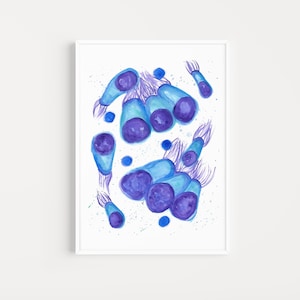 Bronchial cells art printable, cytotech gift, cytology art printable, cytopathologist gift, doctor office wall art, cell histology printable