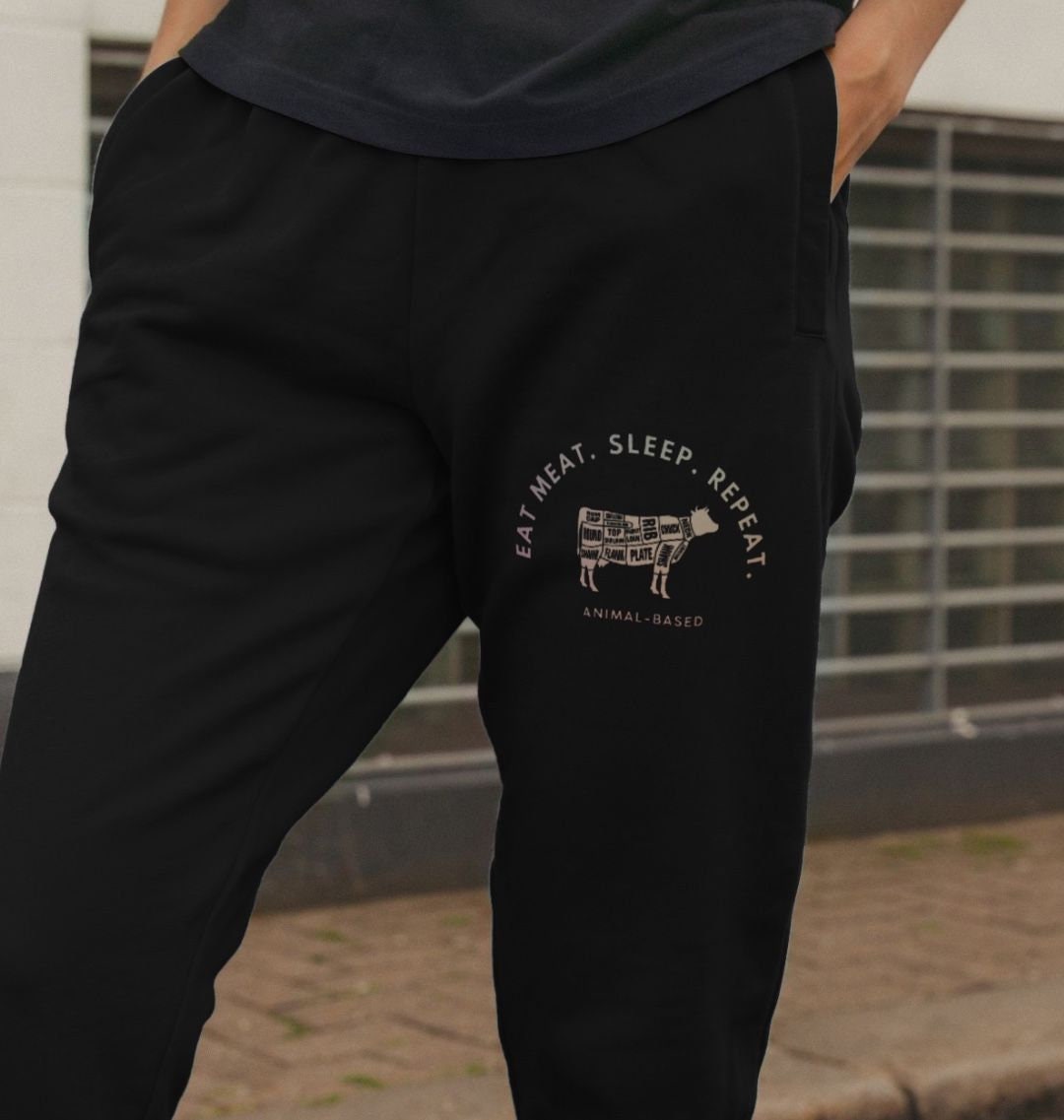 Eat Meat Sleep Repeat Carnivore Organic Cotton Joggers Animal Based Diet Jogging Pants Etsy