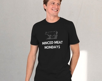 Minced Meat Mondays Carnivore Herren-T-Shirt aus Bio-Baumwolle in Schwarz