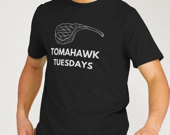 Tomahawk Tuesdays Bio-Baumwolle Herren-T-Shirt in Schwarz, Carnivore, übergroßes T-Shirt