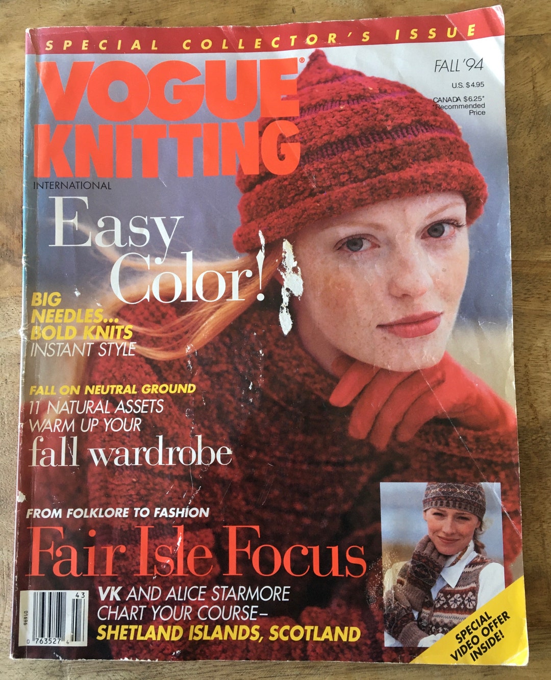 VOGUE KNITTING MAGAZINE Fall 1994. Fairisle Easy Colour Big Etsy
