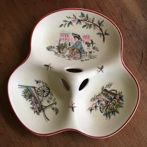 Serving Dish CROWN DUCAL Petit Pierre Plate 50s Vintage Nibbles Condiments Gift